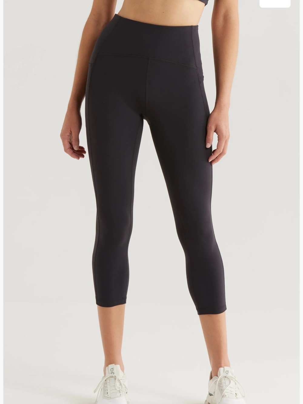 High-Waist Black Capri Leggings